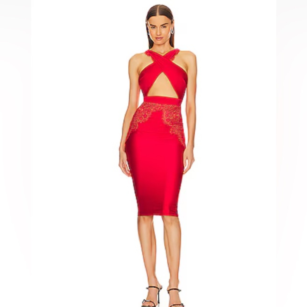 Michael Costello x REVOLVE Philip Midi in  Red Sz XS